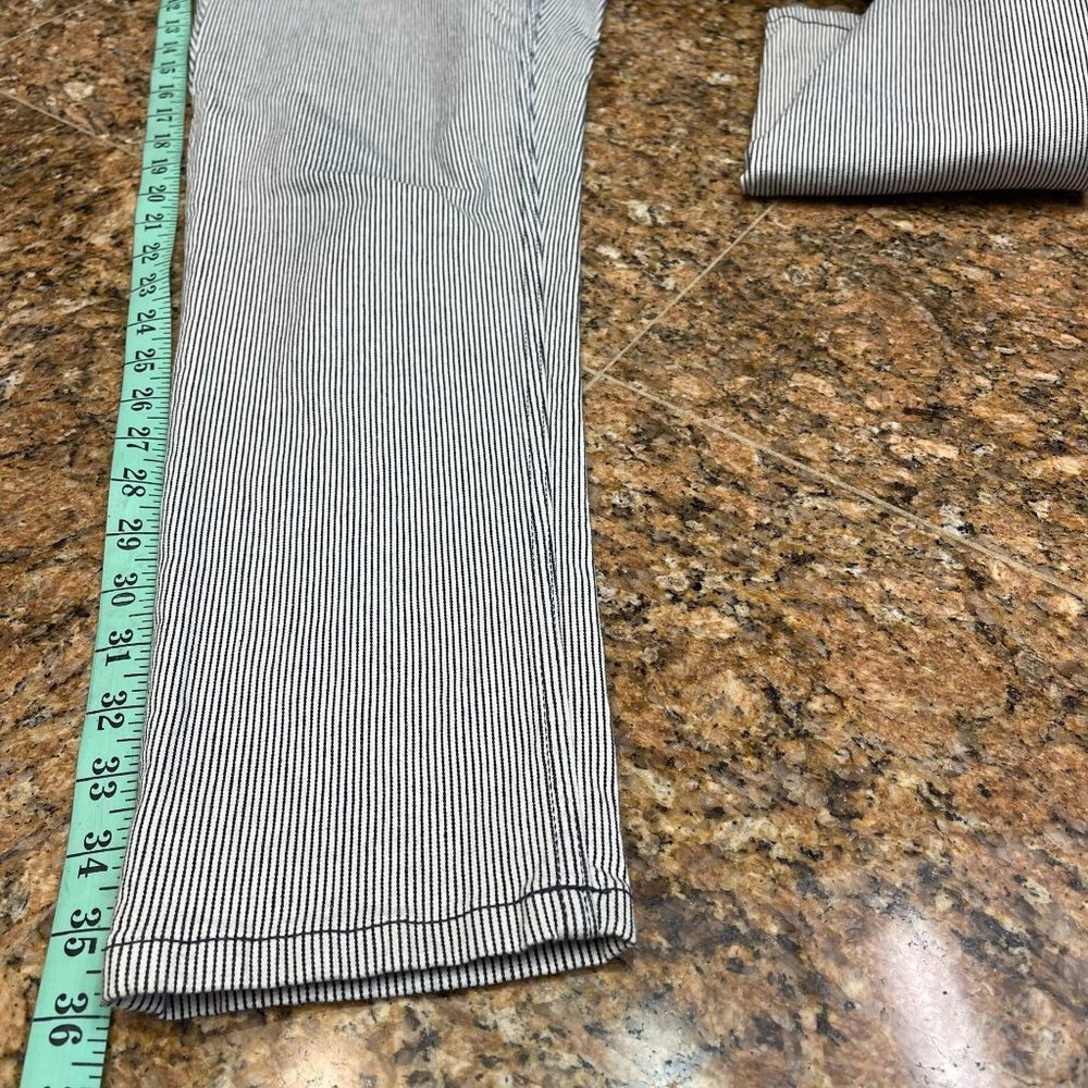 Calvin Klein Jeans Women Striped Black White Pants Skinny Ankle 5 Pockets Sz 31 - Picture 7 of 14
